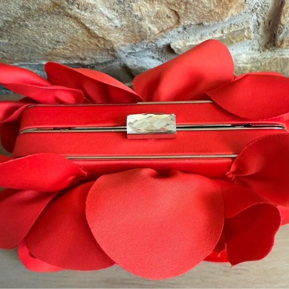 Sondra Roberts Satin Red Rose Clutch - Picture 4 of 8